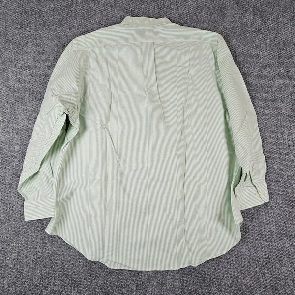 Polo Ralph Lauren Classic Striped Button Down Shirt Mens Size 18 34/35 Green - Picture 7 of 7